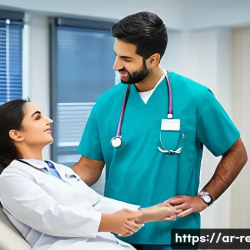 뇌졸중 재활 전문 병원 - A compassionate multidisciplinary rehabilitation team in a modern hospital setting, consisting of Ar...