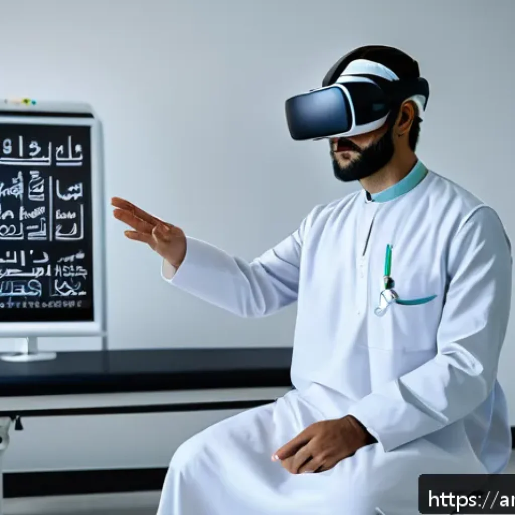 뇌 손상 재활 성공 사례 - A modern neurorehabilitation clinic scene in a Middle Eastern setting, featuring an adult patient we...