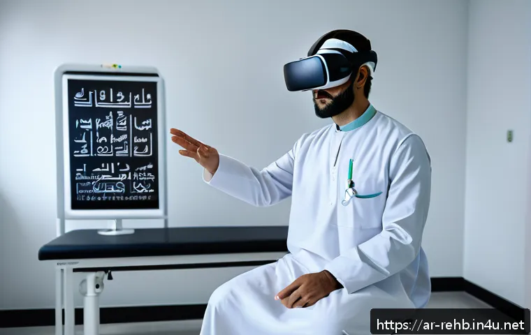 뇌 손상 재활 성공 사례 - A modern neurorehabilitation clinic scene in a Middle Eastern setting, featuring an adult patient we...